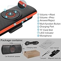 Vista 8 de Skybess Altavoz Bluetooth de coche para teléfono celular, altavoz portátil Bluetooth 5.3 manos libres, reproductor de música inalámbrico, kit