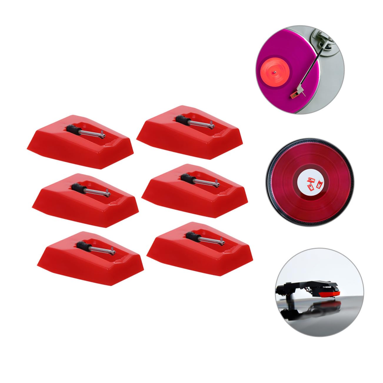 UPKOCH 3 Set Di Puntine Per Giradischi in Vinile Puntine Per Giradischi Di Ricambio Per Fonografo Plastica Alluminio Facile Da Installare 6 Pezzi*3