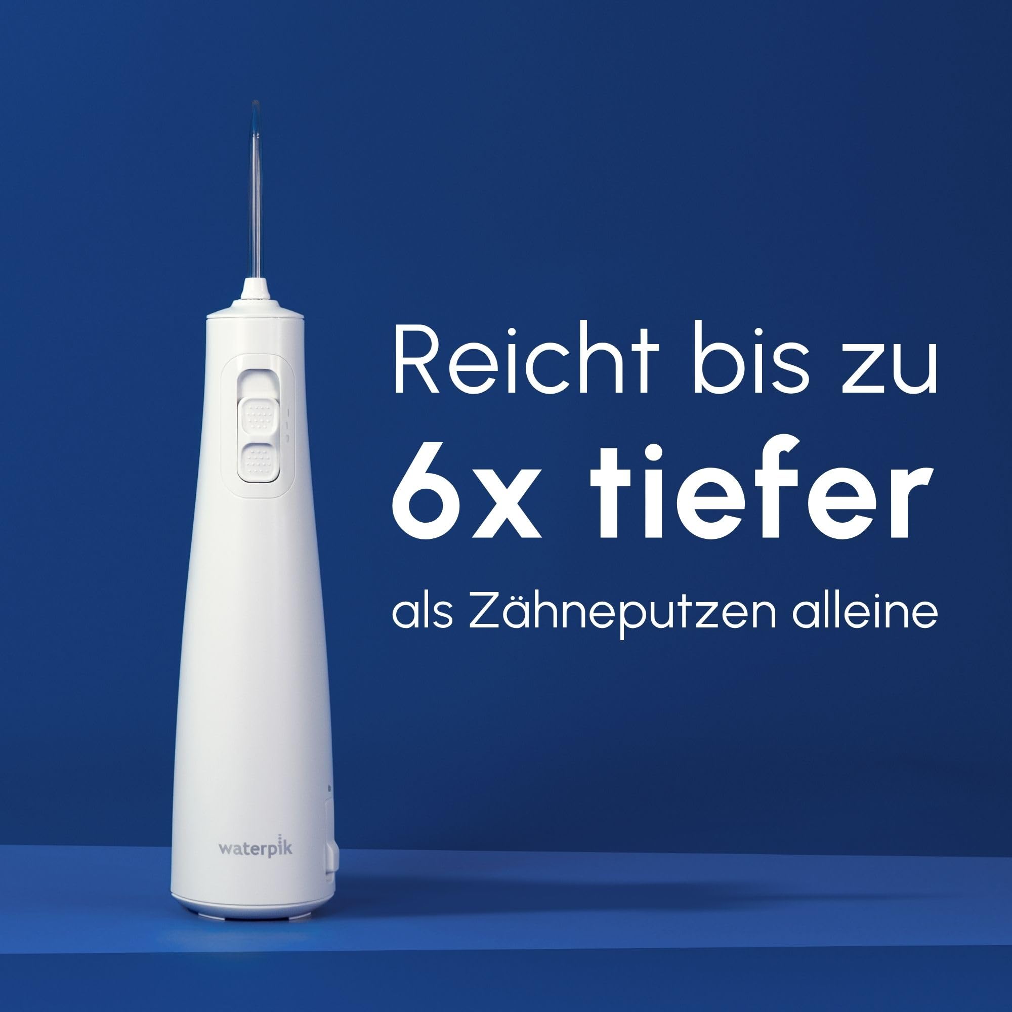 Waterpik Pulse Munddusche kabellos, Professionelle 99,9% Plaque Entfernung, 2x Intensitätsmodi, Zahnzwischenraumreiniger, 45 Sekunden Wassertankkapazität, 2x Aufsätze enthalten, weiß