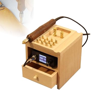 Hot Leather Edge Creaser Machine, Leather Electric Heating Press Tool, Leather Sealing Stamping Heater Folder Creasing Scoring, 0-480C Intelligent Temperature Control,Single
