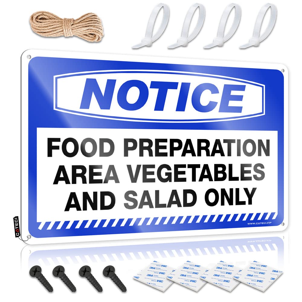 Notice Food Preparation Area Vegetables And Salad Only Farmhouse Signs Tin | Happy Limit Decorative Wall Art(30X40CM)