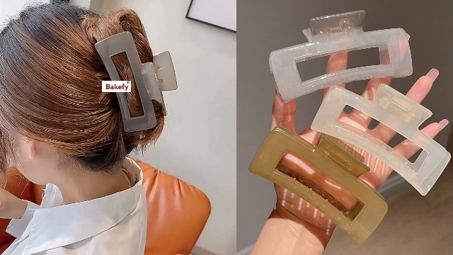 BAKEFY 2+2 Combo Big Hair Clips For Women Large Hair Claw Clips
