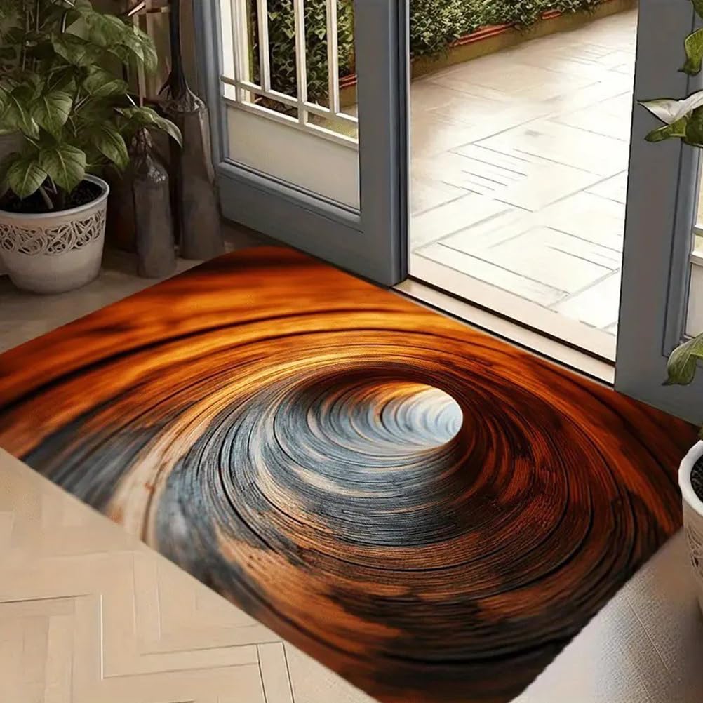Juxdzishw Boys R Front Doo Mat Outside Entrance, Brick Bottomless Hole Area Ug Fo Living Oom 3D Trap Optical Visual Illusion Ugs Playroom Floo Carpet Mat Non-Slip,,50 * 80Cm