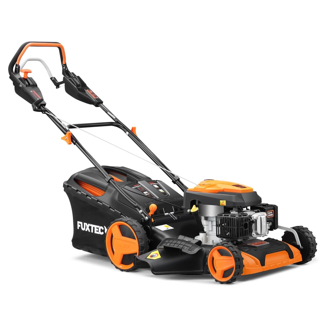 Kosiarka spalinowa FUXTEC 4w1 FX-RM5196PRO, 6 KM / 4,4 kW, szer. koszenia 51 cm, elastyczny naped, 4-suwowa, regulacja 25–75 mm, kosz 60 l, mulczowanie i wyrzut boczny
