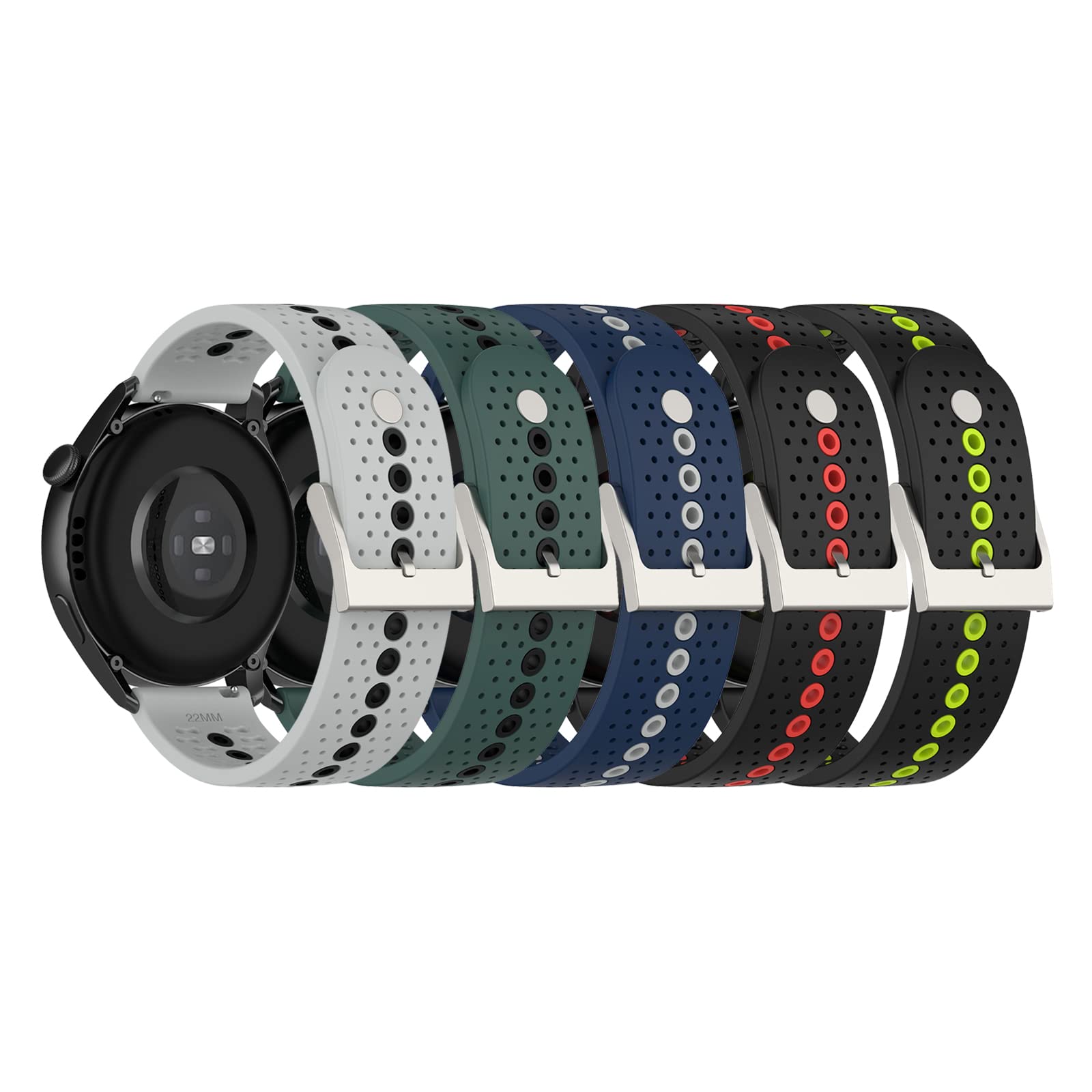 22mm Silicone Bands Compatible with Suunto Vertical/ 9 Peak/ 9 Peak Pro/ 5 Peak, Wristband Strap Replacement Bracelet for Suunto 9 Peak