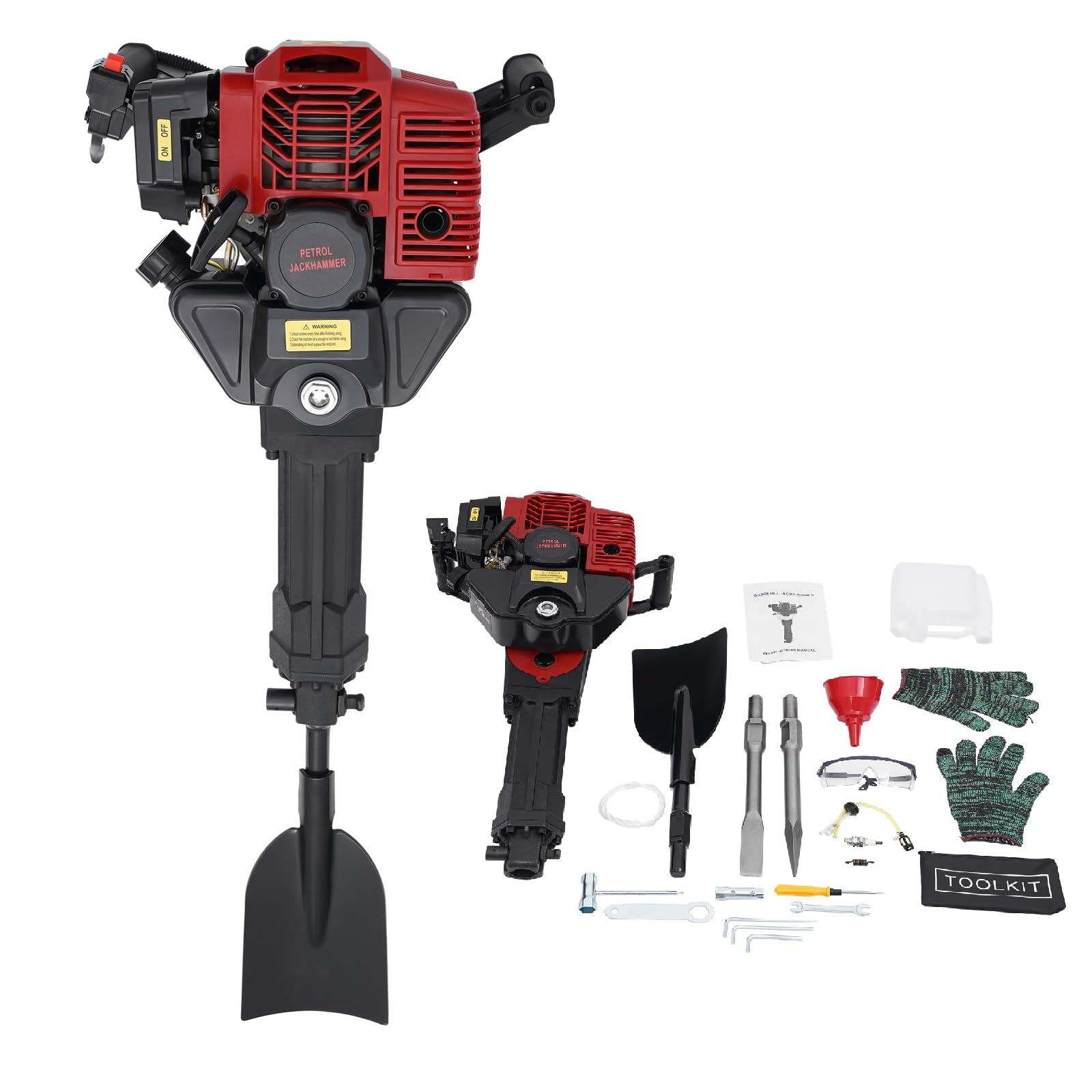 Escavatore per alberi da giardino, 1900 W, 52 cc, a 2 tempi, a benzina