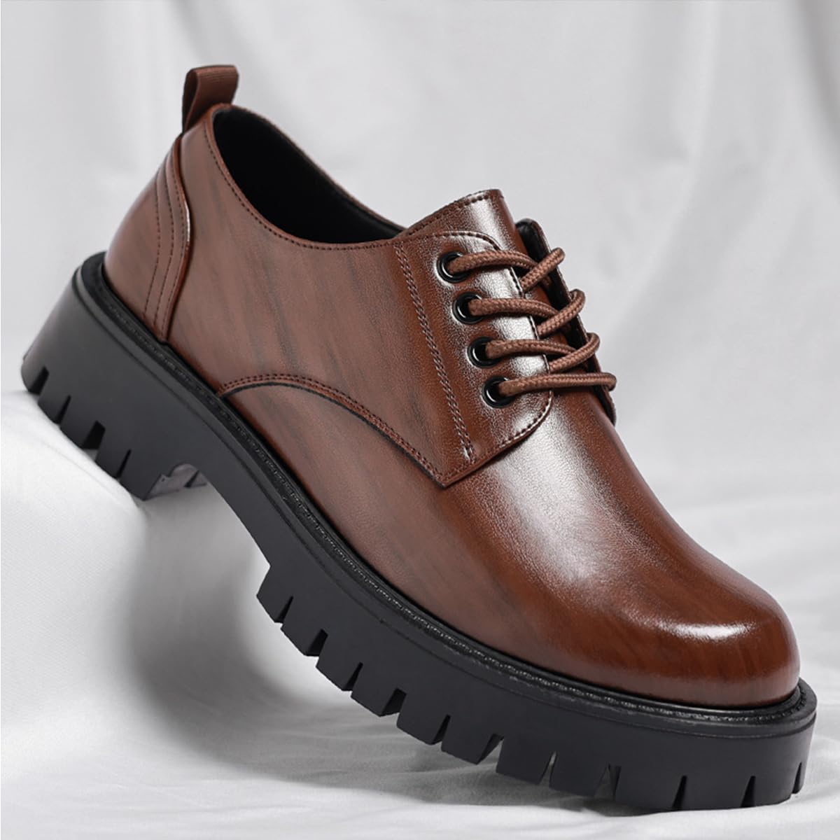 Business Scarpe Oxford da Uomo con Plateau Classic Comode Scarpe Stringate Casual Formali per L'Ufficio l'uso Quotidiano