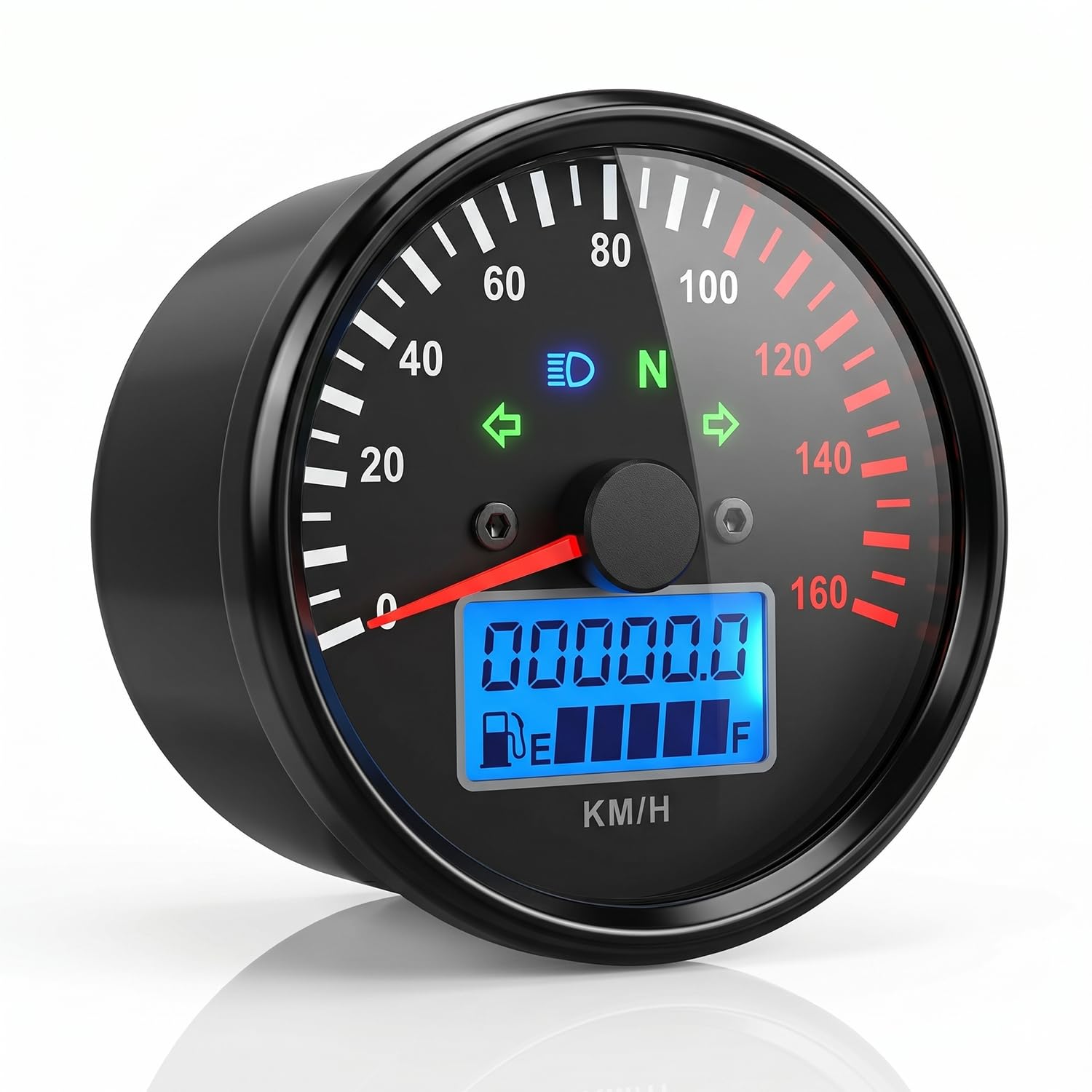 AllExtreme Motorcycle Dual Odometer Speedometer Gauge with Analog Display Test Miles Fuel & Speed Meter Accessories Universal Instrument for Bike (Pack of 1, Black)-image-4