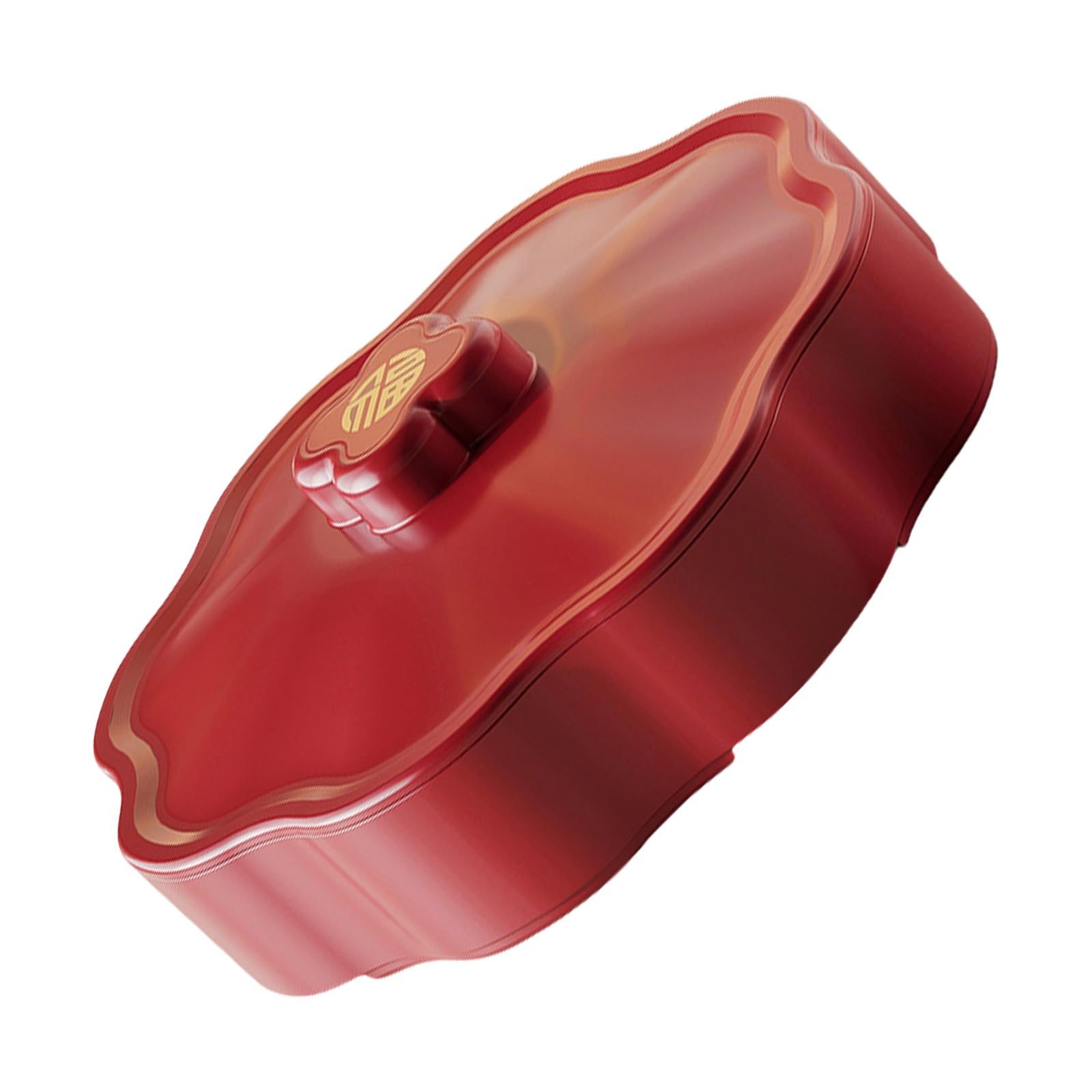 Kalttoy Red Candy Dispenser Proof Snacks Storage Case 5 Compartments Dry Fruit Container With Lid For Household Use Snacks Box