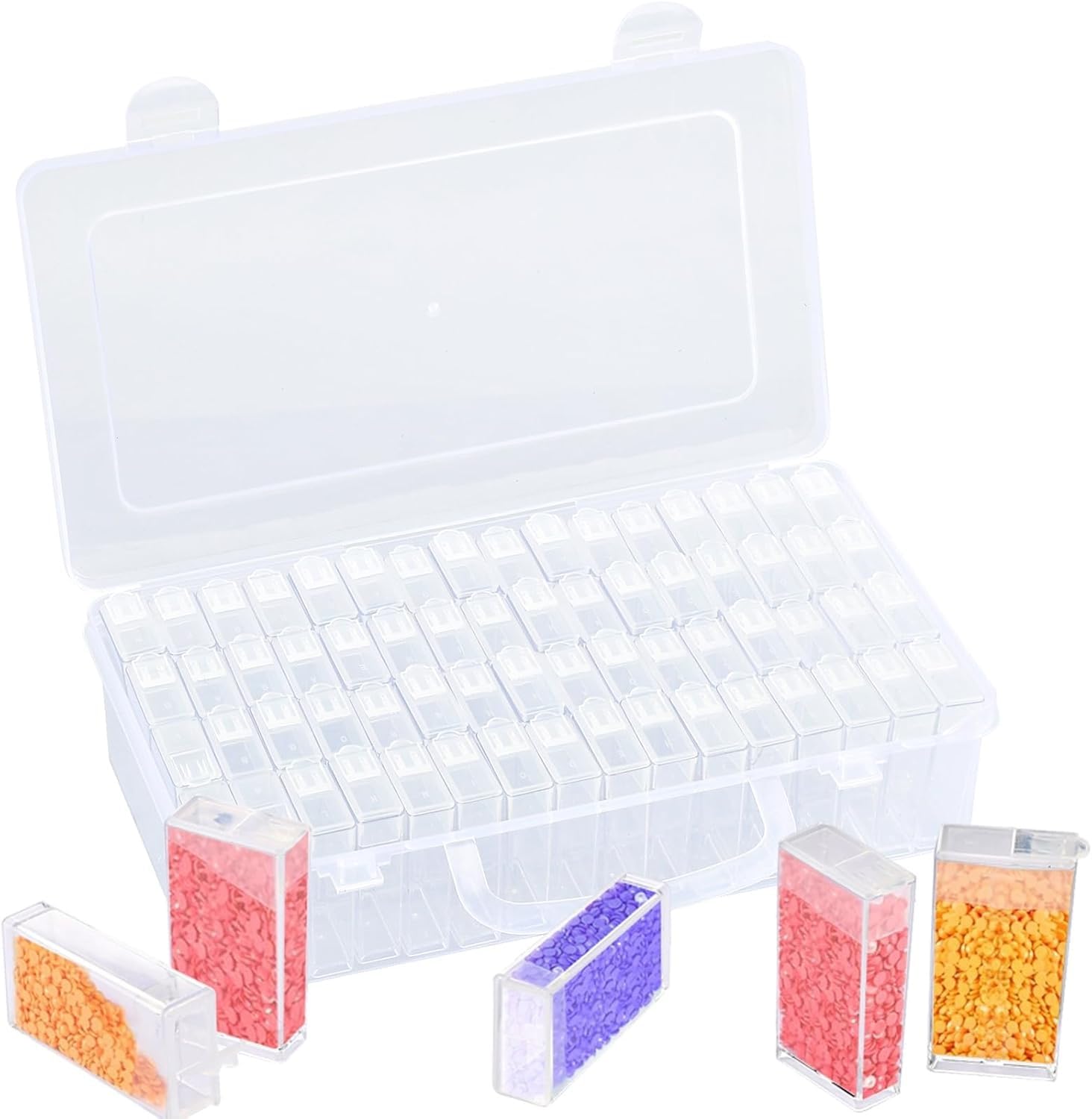 Boîte De Rangement 64 Compartiments Pour Diamond Painting – Organisateur Amovible Transparent 5D, Boîtes DIY Pour Perles, Bijoux, Loisirs Créatifs