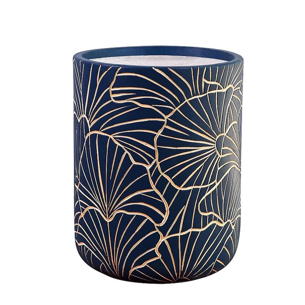 GELASIGE Flower Pots Simple Indoor Living Room Magnesium Mud Flower Pot Large Diameter Floor-standing Turtle Leaf Texture Flower Pot Outdoor Flower Pots