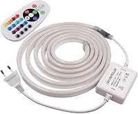 XUNATA LED RGB Neon Szalag 1m 220V Távirányítóval, Vízálló Színváltós LED Fénycsík 120 LED/m Beltéri Kültéri Dekoráció 3