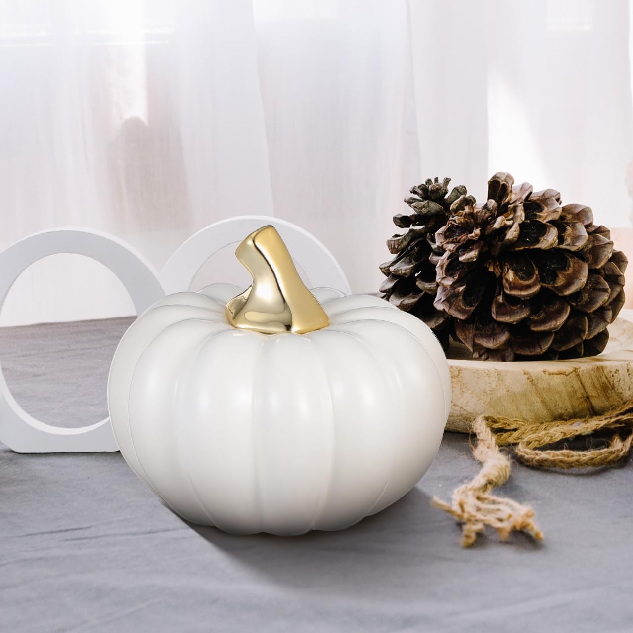 Ceramic Pumpkin Decorations for Home, Fake Pumpkins for Home Table Wedding DIY Fall Halloween Thanksgiving Decor