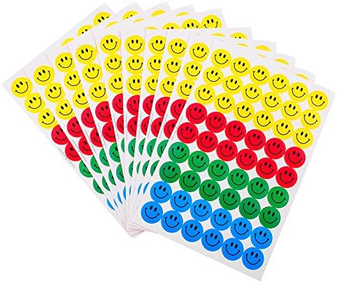 10 Pack Mini Happy Face Stickers, 540 Stickers per Pack, 5400 Stickers in Total