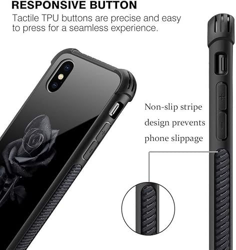 Miniatura 3 de DJSOK Funda compatible con iPhone XR, diseño con patrón de parachoques trasero, esquinas reforzadas antiarañazos, caver de TPU suave, fundas para