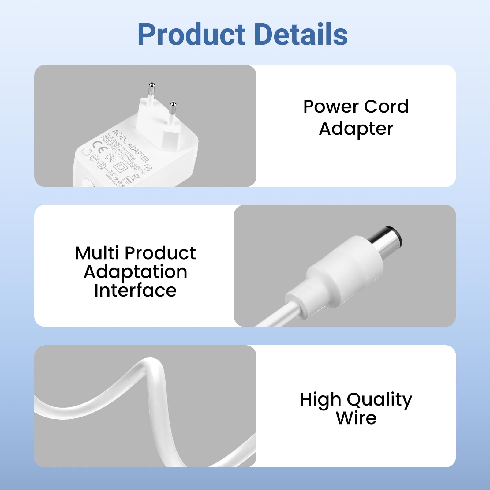 Adaptador de Corriente 30 W para Echo Cargador de Corriente Compatible con Echo Show 8 10 15 Echo 3e/4ª Generación Echo Plus 2ª Gén Alimentación 18 V 1,67 A Cable de 1,5 m — view 3