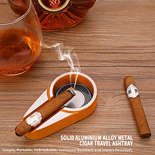 Cendrier à cigare en aluminium YXWYXWA CA-Silver au design épuré argenté CA-0001