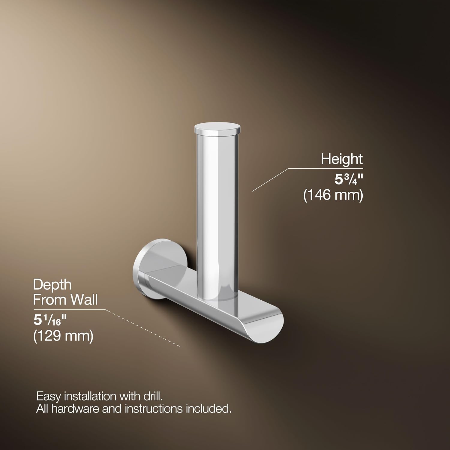 Kohler 97502-CP Avid Vertical toilet paper holder