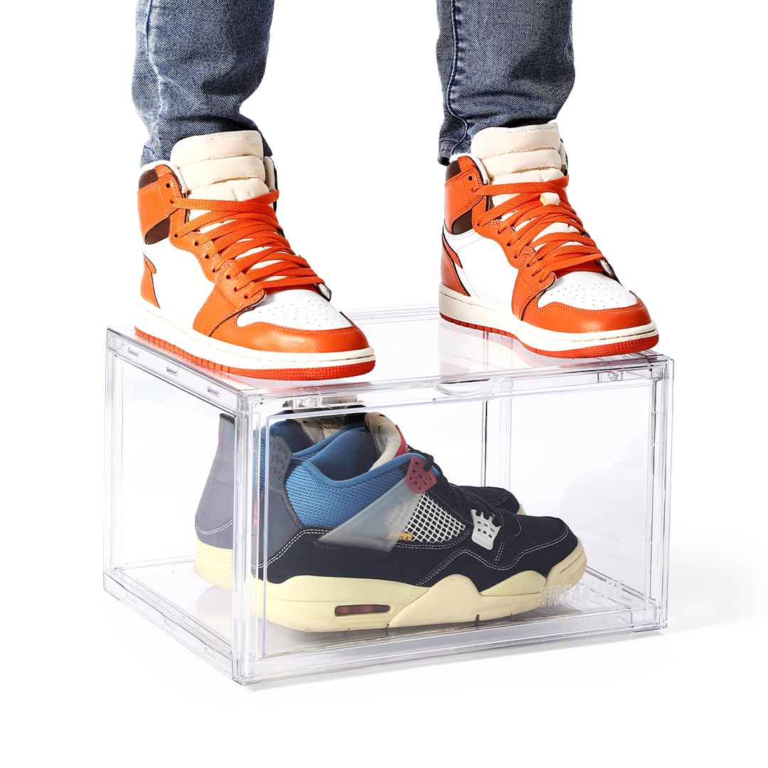 SNEAKARE Shoe Storage Organizer, Set of 1 Transparent Heavy-Duty Sneak