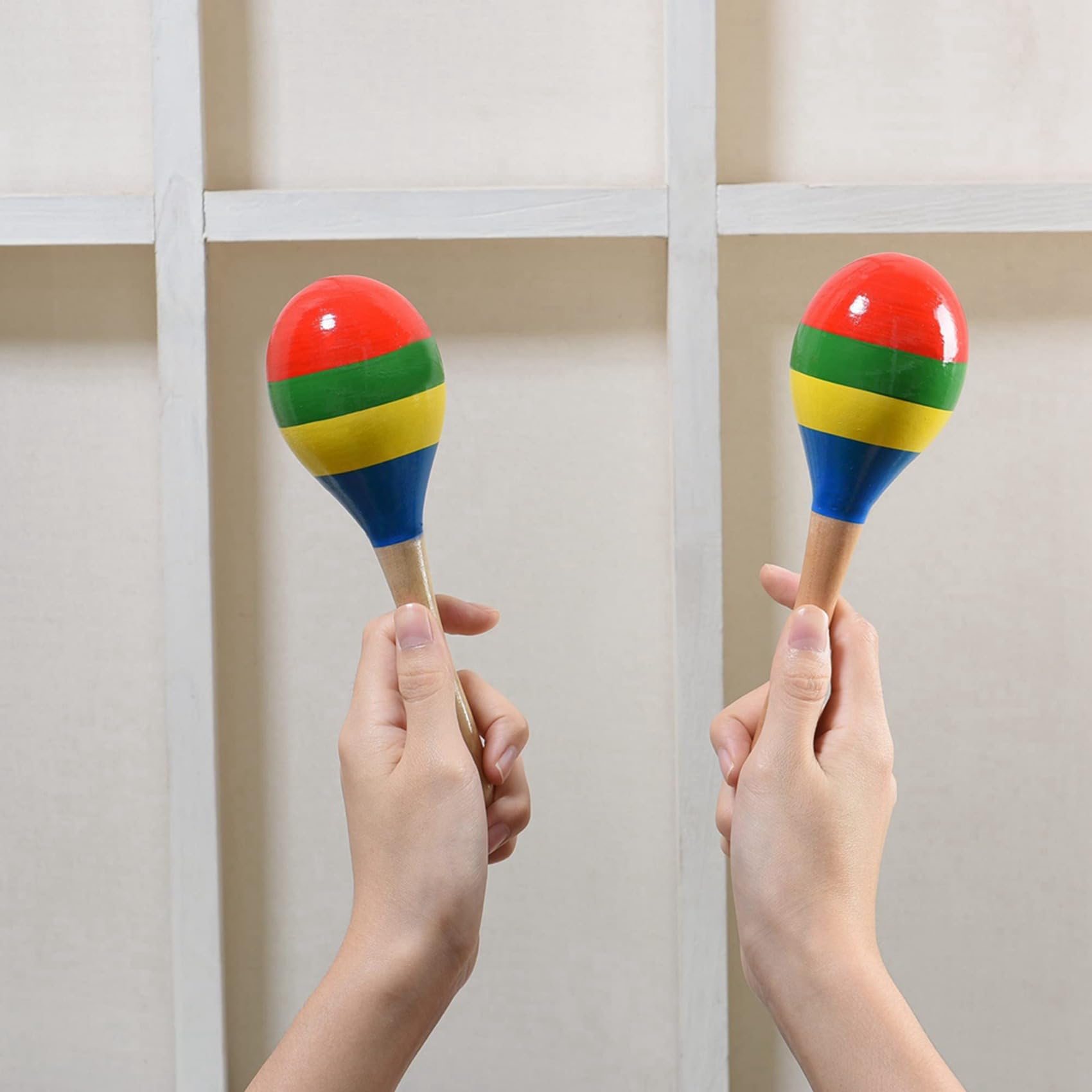 Maracas Sonagli Un Percussione Manuale, Strumento Musicale Shaker nel Legno per Rumba per Bambini Adulti, Set di 20