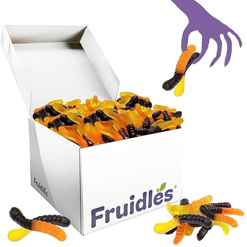 Mini gomitas de gusanos de otoño, gomitas de sabores de frutas surtidos, aptas para alergias, sin OMG, sin edulcorantes artificiales (5 libras a