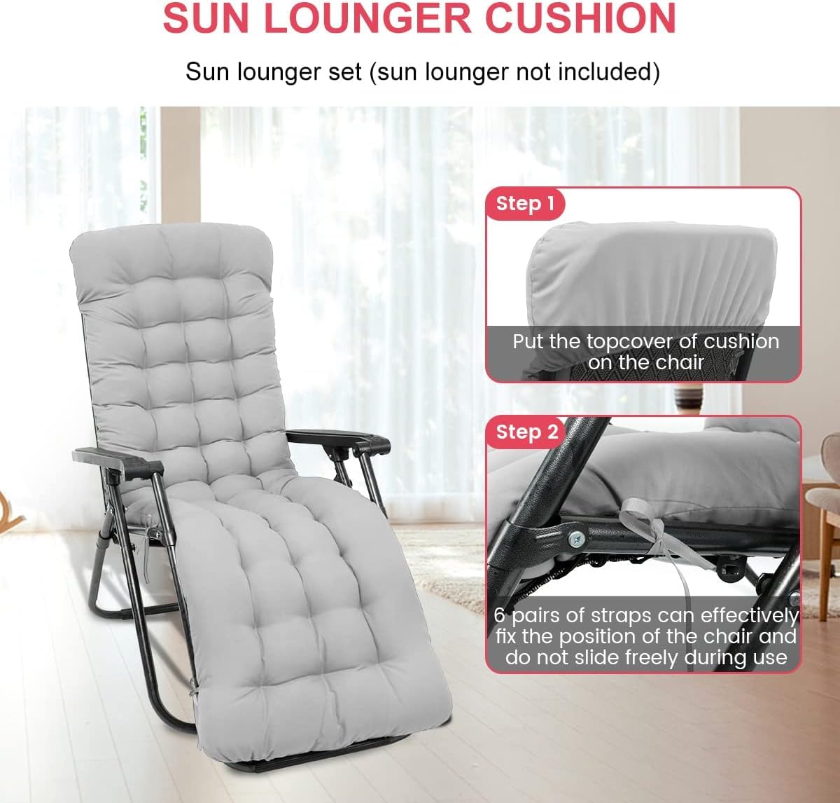 R&uuml;ckenkissen Stuhl EXQULEG Hochlehner Auflage, Sitzkissen Hochlehner R&uuml;ckenkissen Mit B&auml;nder Auflagen Gartenst&uuml;hle Hochlehner