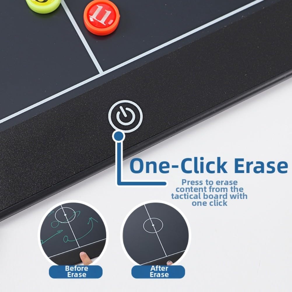 Pizarra táctica magnética con función de borrado LCD para fútbol, baloncesto, baloncesto, voleibol, hockey sobre hielo, bádminton, planificación de estrategias, accesorio de entrenamiento de