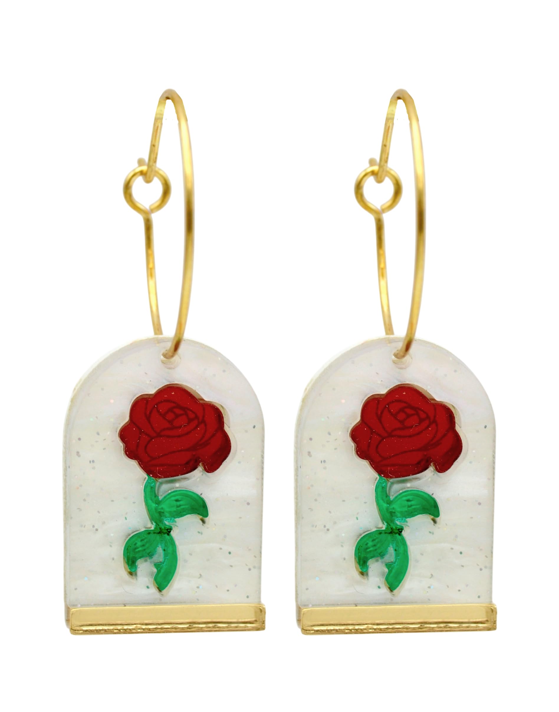 Soul | Pendientes Rosa Eterna Divertidos Originales Mujer de Acero y Metacrilato Regalo