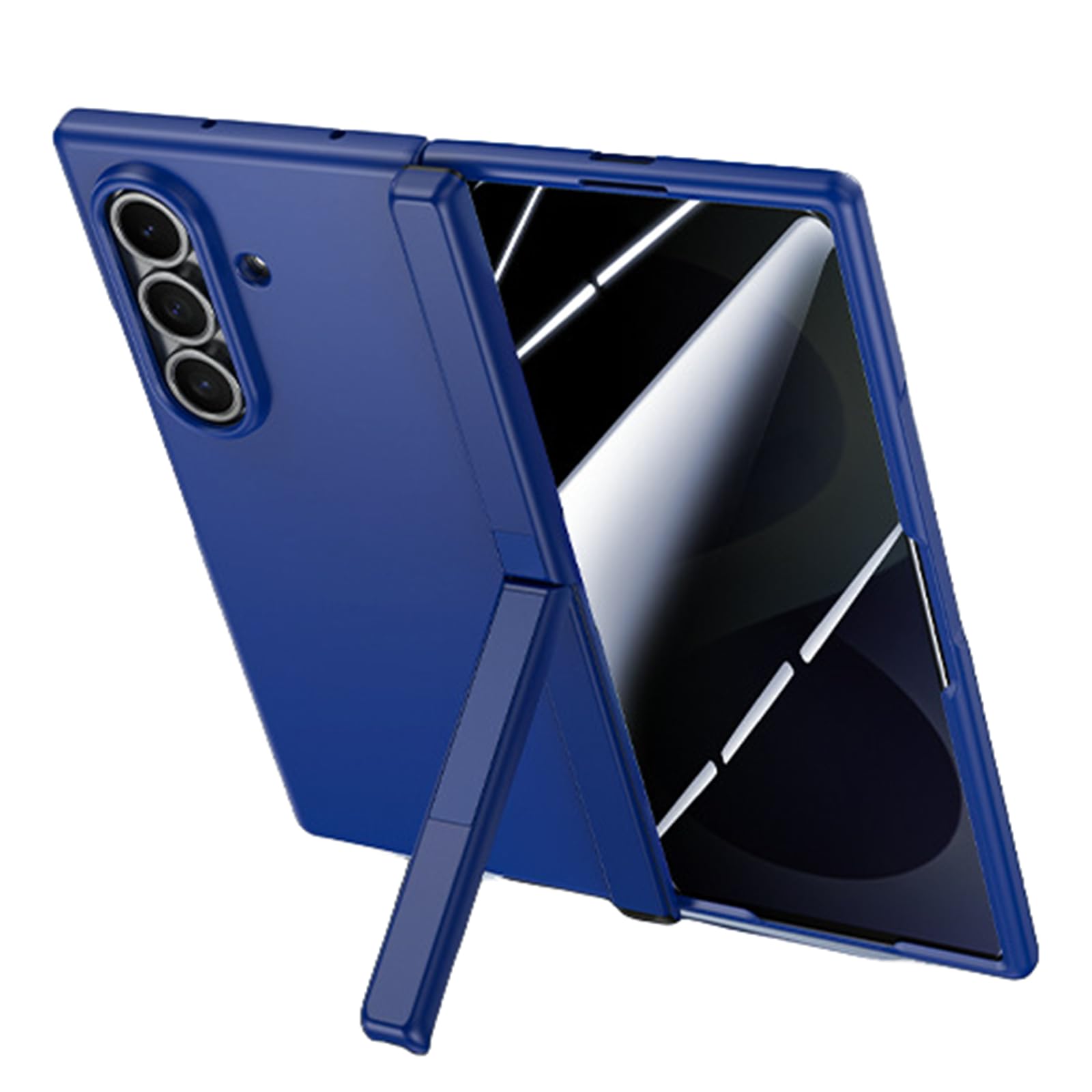 MFAOSHI Slim Case for Samsung Galaxy Z Fold 8 Ultra, Hard PC Frosted Phone Cover with Anti Peeping Tempered Glass Hinge Protection Kickstand Case