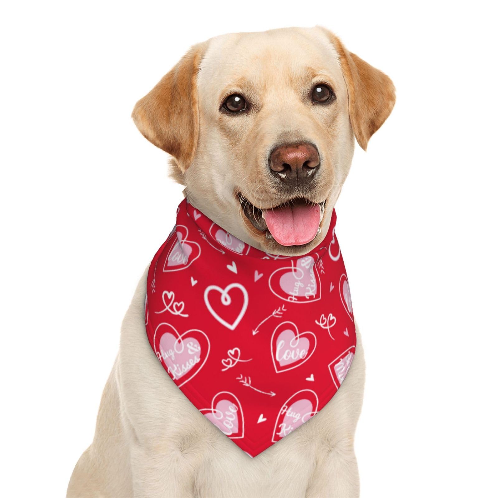 Valentine's Day Love Arrow Red Dog Bandana Scarf Triangle Bibs Pet Accessories Cat Kerchief