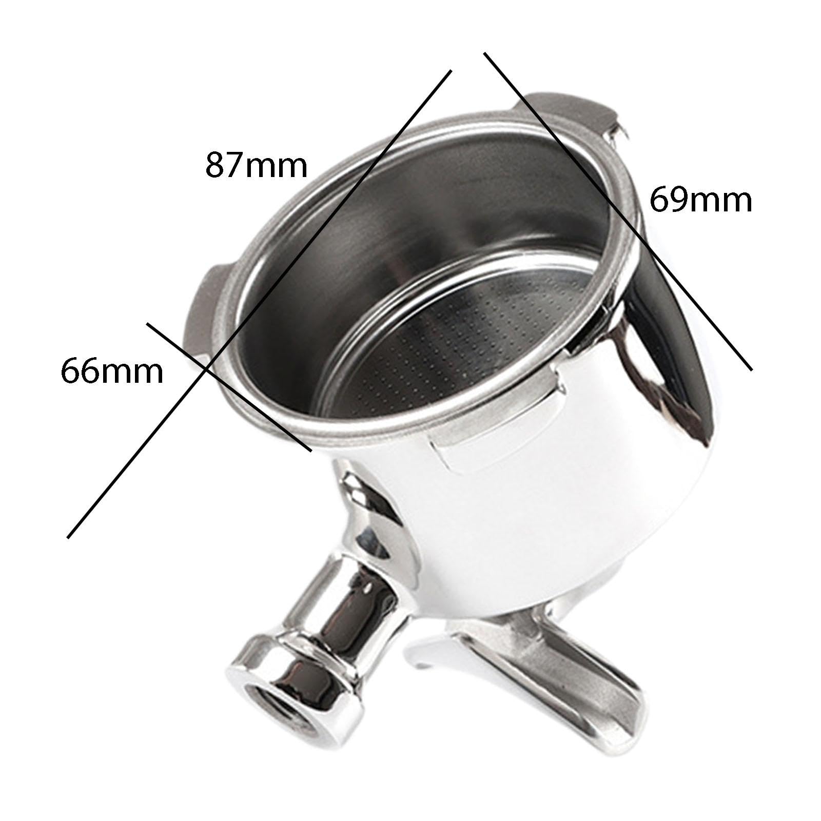 perfk Siebträgerkopf, 3 Ohren, leicht zu reinigen, Ersatz, Kaffeemaschinenteil, 51 mm Edelstahl für EC885 EC680 EC685 EC785, mit Filterkorb