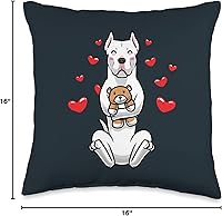 Vista 4 de Dogo Argentino Gifts by Luvthemb Almohada argentina para perro Kawaii Argentino, de peluche, 16 x 16 pulgadas, multicolor