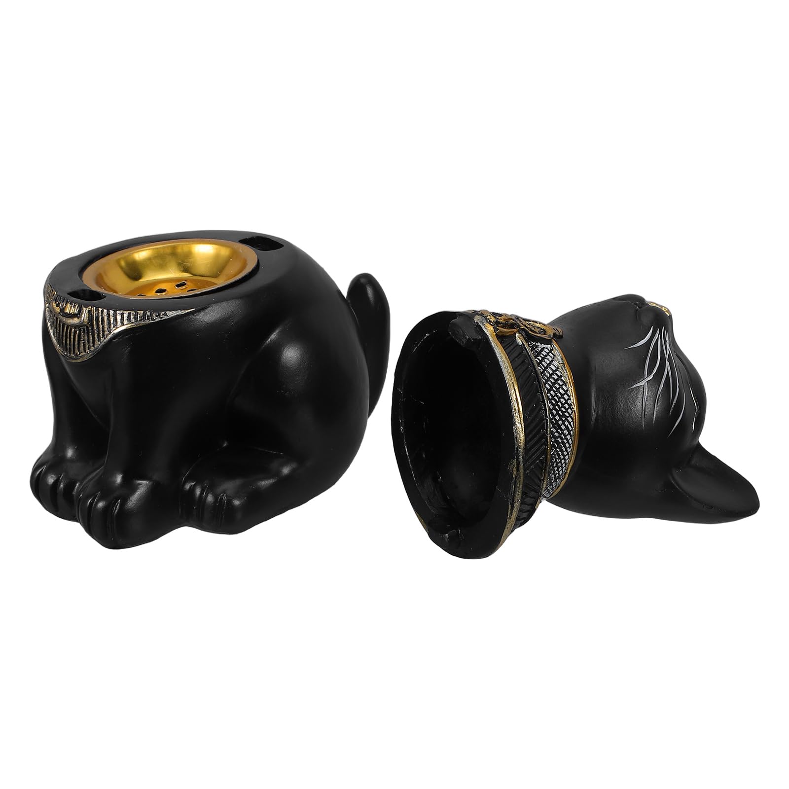 Brûleur d'parfum égyptien porte-parfum chat noir diffuseur huile essentielle spa et yoga