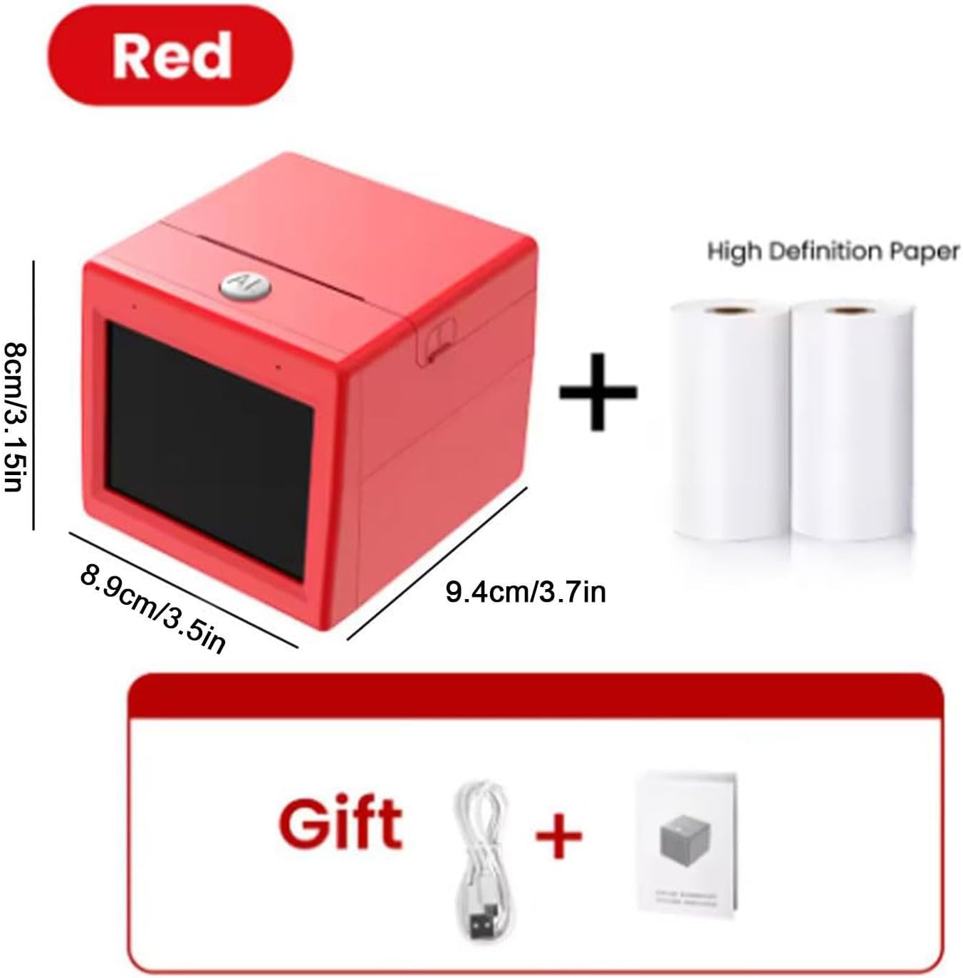 AI Sticker Box Printer, Smart Portable Inkless Instant Sticker Maker Machine with AI Voice Control, Creative Photo Label Printer for Kids Learning Home Use, Fun DIY Label Printing Device