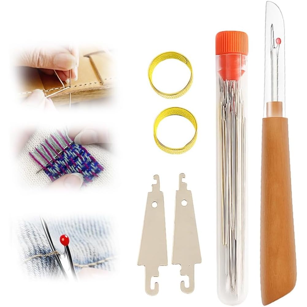 UDSKNV[KSL Big Eye Steel Sewing Tools 31 Pcs Needle Set Quilting& Sewing Kit for DIY Projects