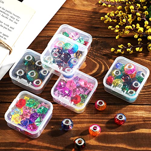 Image of SATINIOR 24 Packs Small Clear Plastic Beads Storage Containers Box with Hinged Lid for Storage of Small Items, Crafts, Jewelry, Hardware(1.7 x 1.7 x 0.8 Inches)