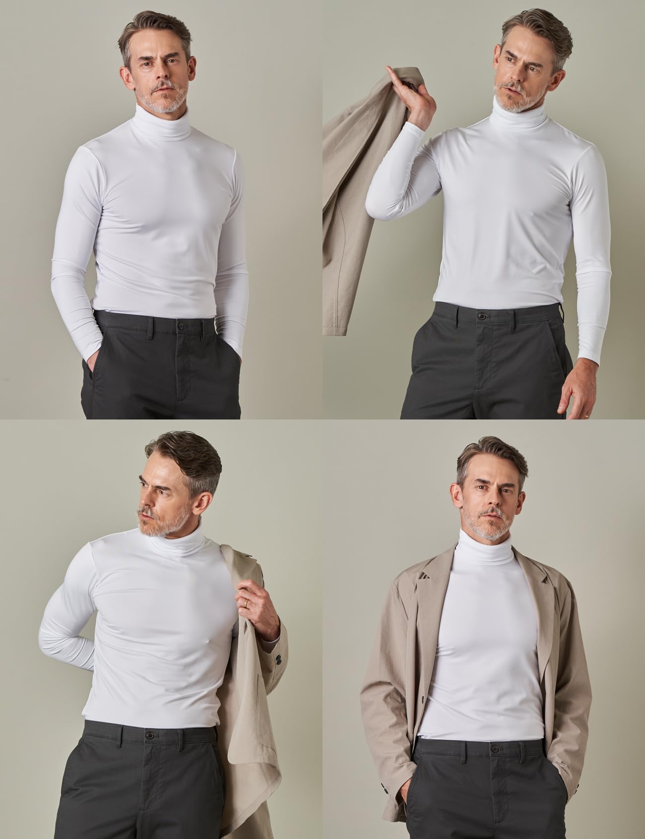 LAPASA Maglia Termica Dolcevita Leggera/Peso Medio Strato Base Uomo - Abbigliamento Termico T-Shirt M122 M124