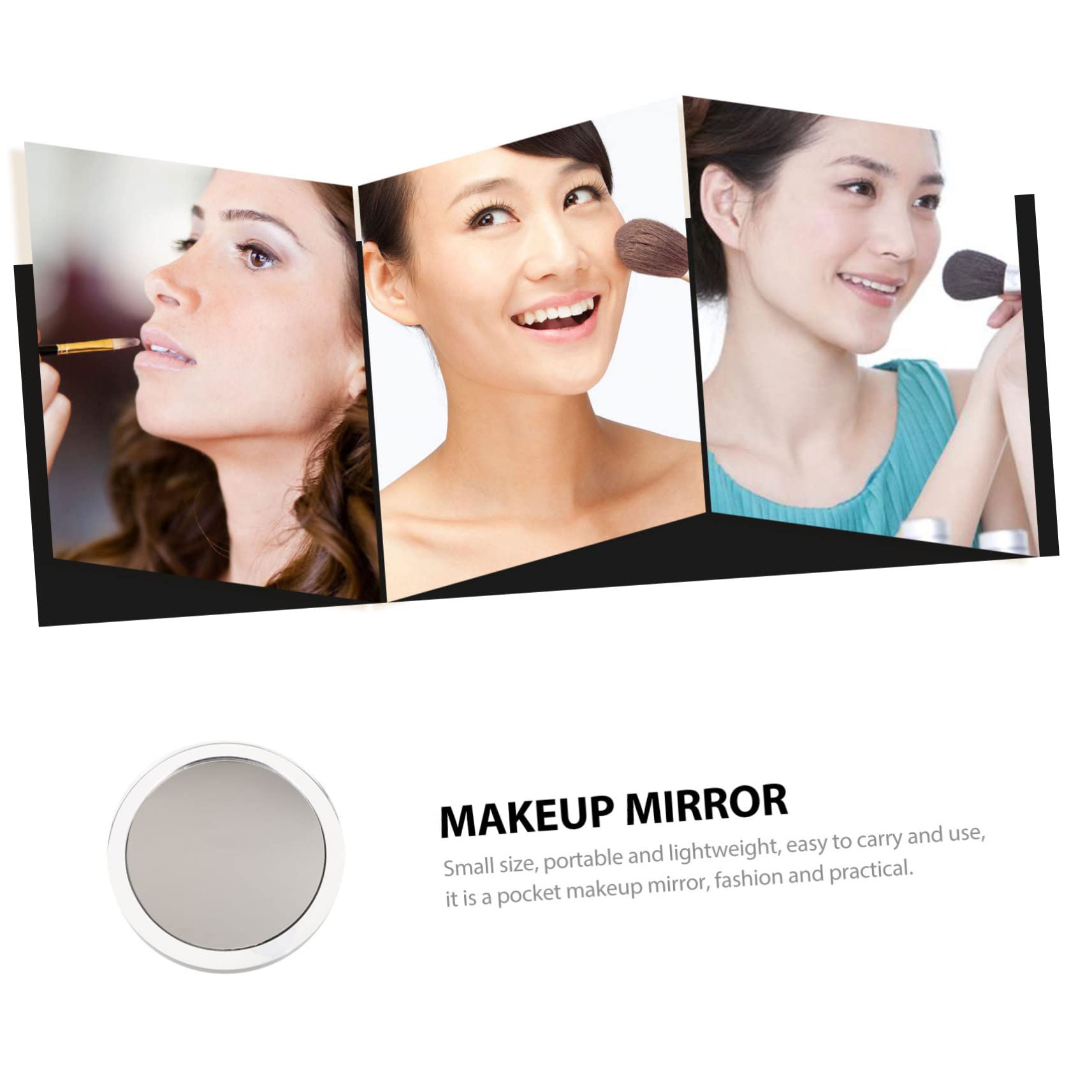 3 espejos de maquillaje con ventosa para baño, espejo de aumento portátil, espejo de aumento de ventosa, espejo de aumento de ventosa, 10 unidades, color para mujer, de plástico LED