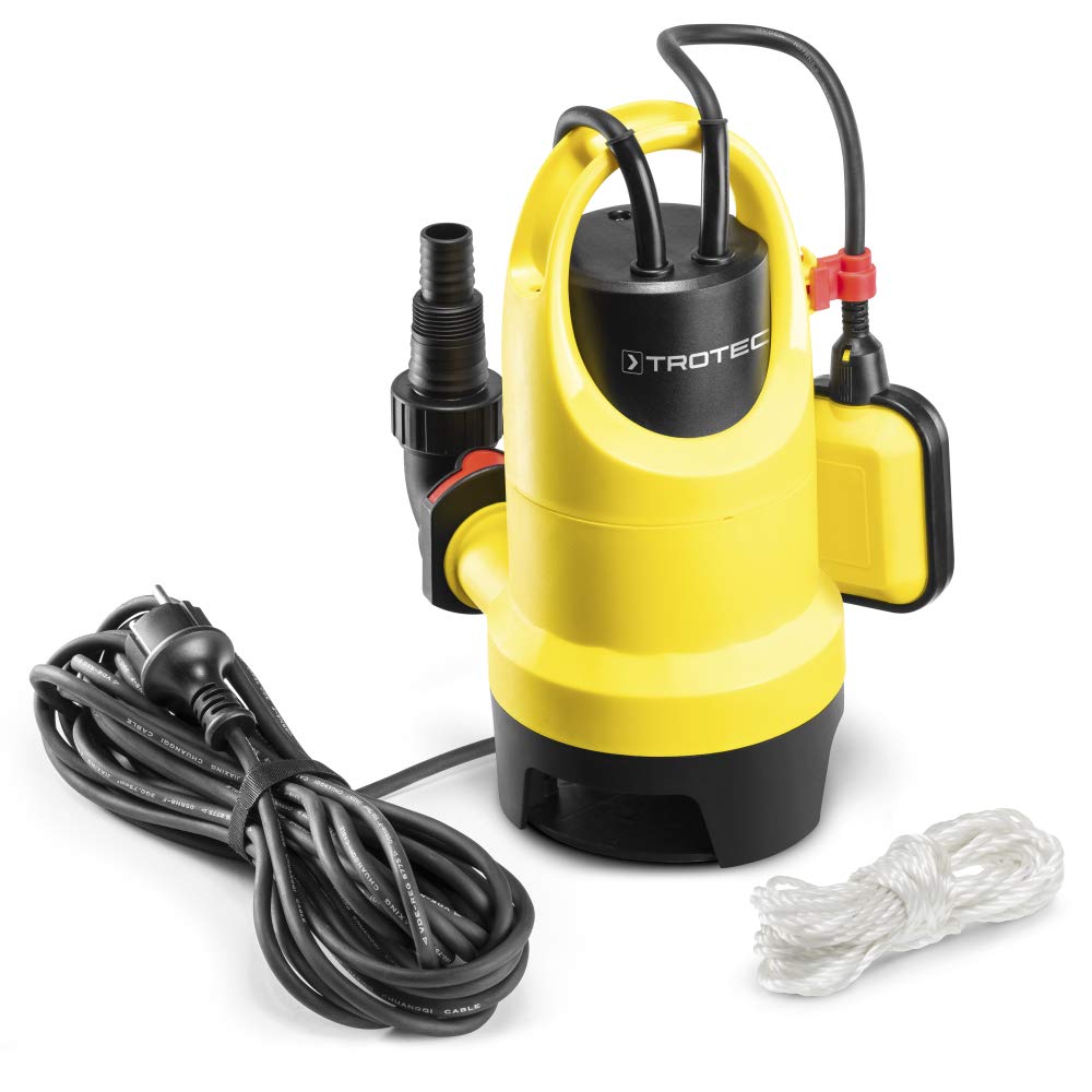 TROTEC TWP 4036 E pompe vide-cave pour eaux chargées, 400 W, 7 500 l/h, particules 25 mm, immersion 7 m, flotteur et raccord rapide
