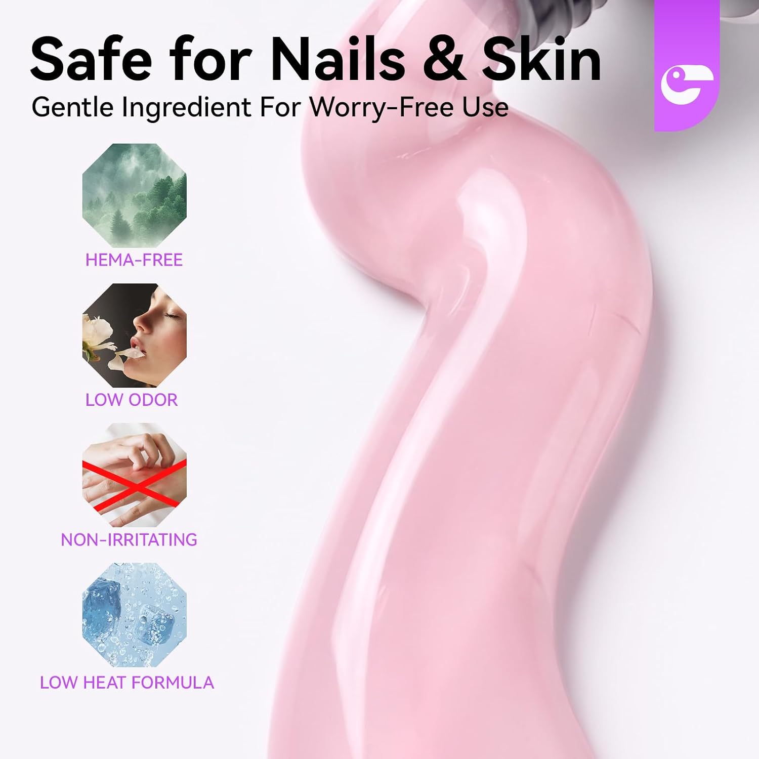 GELIKE EC Poly Gel for Nail Extension: Pink Builder Gel for Dual Nail Form