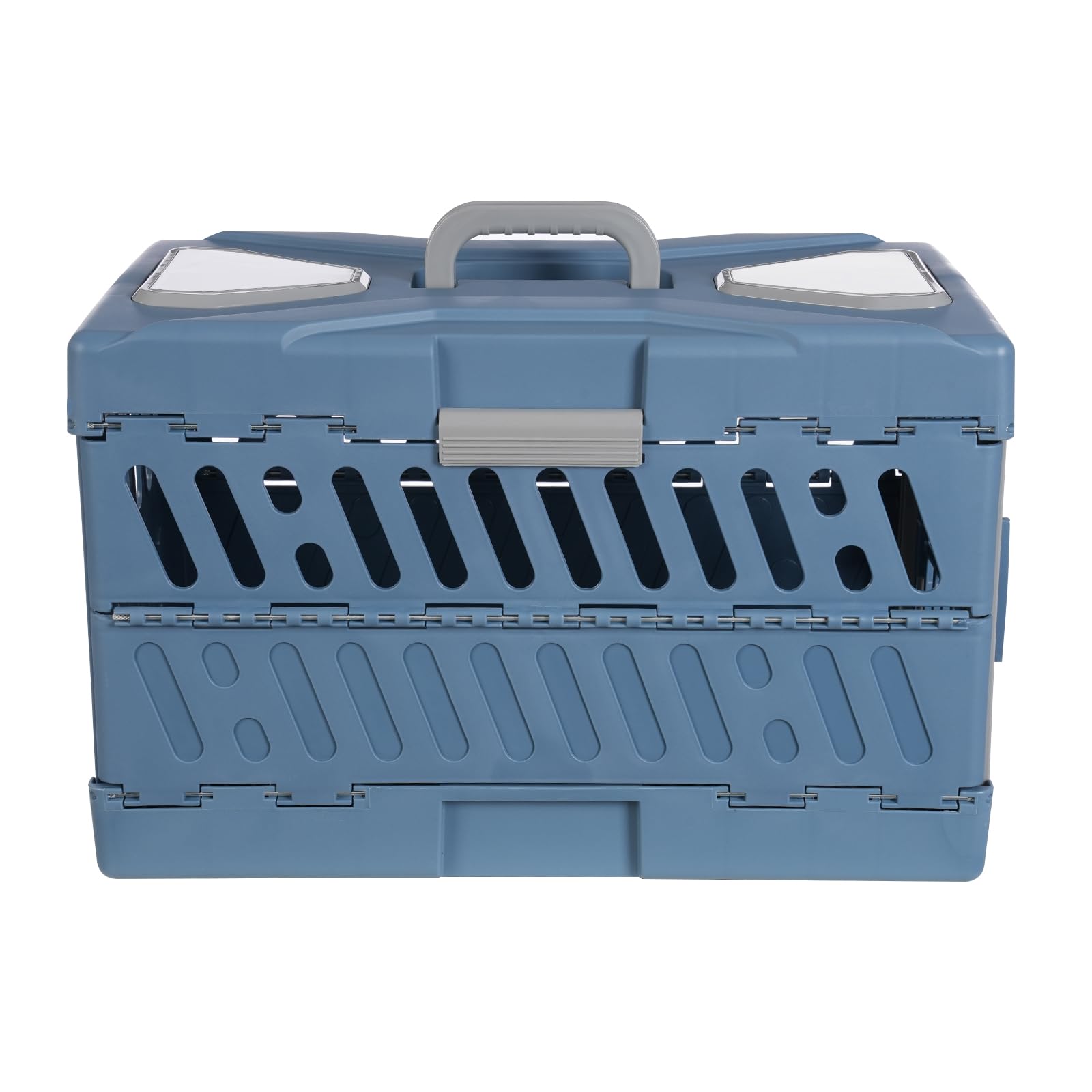 Transportbox Katze, Hundetransportbox kleine Hunde und Katzen bis 20 kg, Faltbar Tiertransportbox Flugzeugbox, Lüftungsschlitze, 56 * 33 * 37cm, Hartschalen Transportbehälter