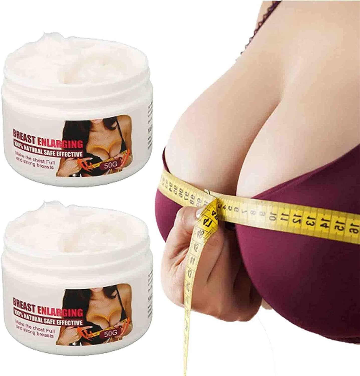 Crema per l'aumento del seno, crema rimpolpante per il seno, da donna, 50 g (2 pezzi)