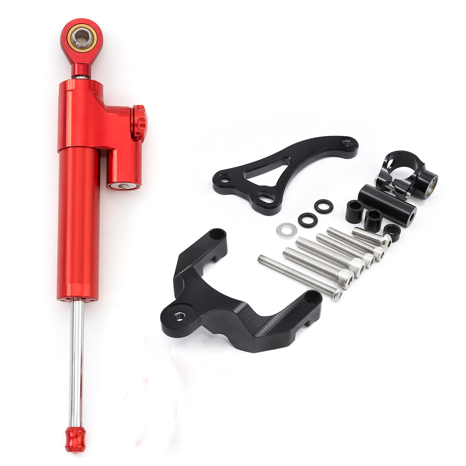 CNC Motorcycle Steering Damper Stabilizer For Suzuki GSX750 GSXS750 (2017-2023) | Adjustable Top Mount Damper With Bracket Kit | Reduces Wobble & Fatigue
