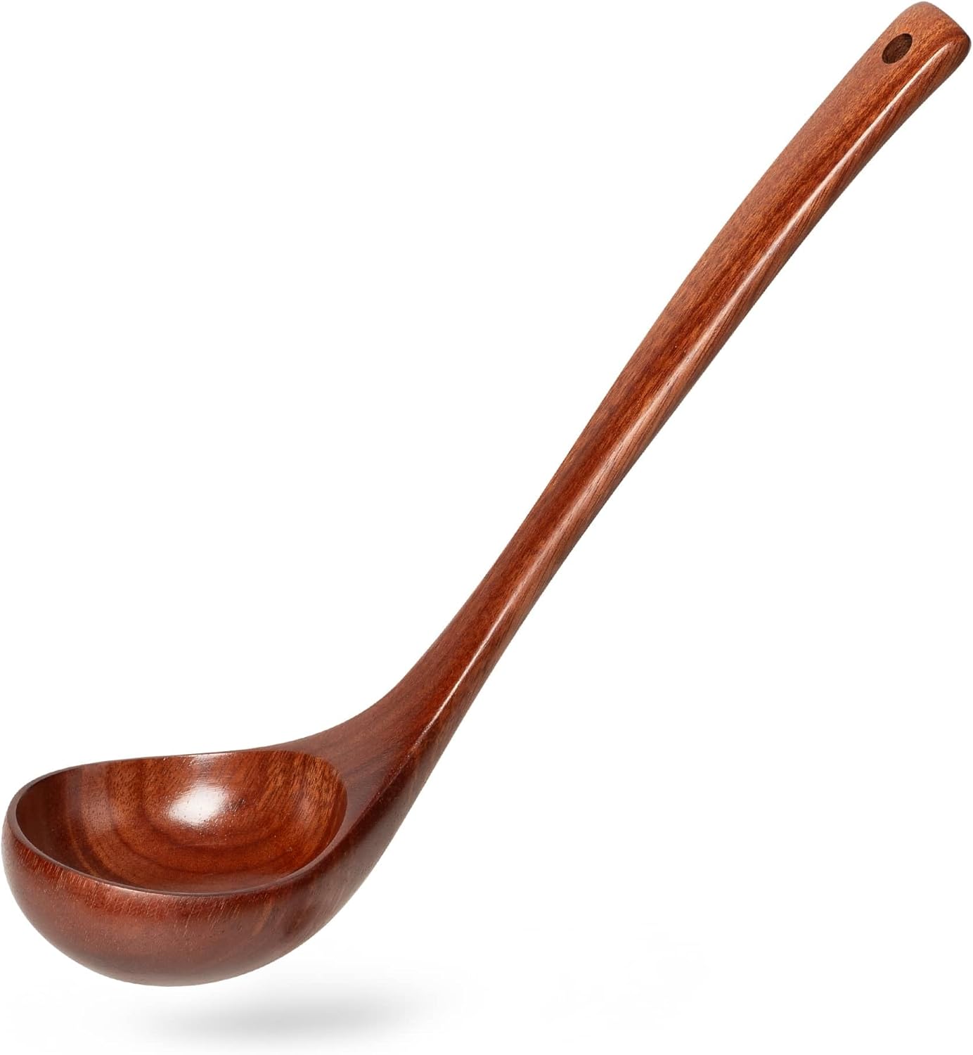 Wooden Soup Ladle, 10.8″ Handle, 1.6 fl oz Medium Scoop Utensil for Serving & Cooking, Red Wooden Ladle – Wood Spoon for Soup Natural and Sustainable