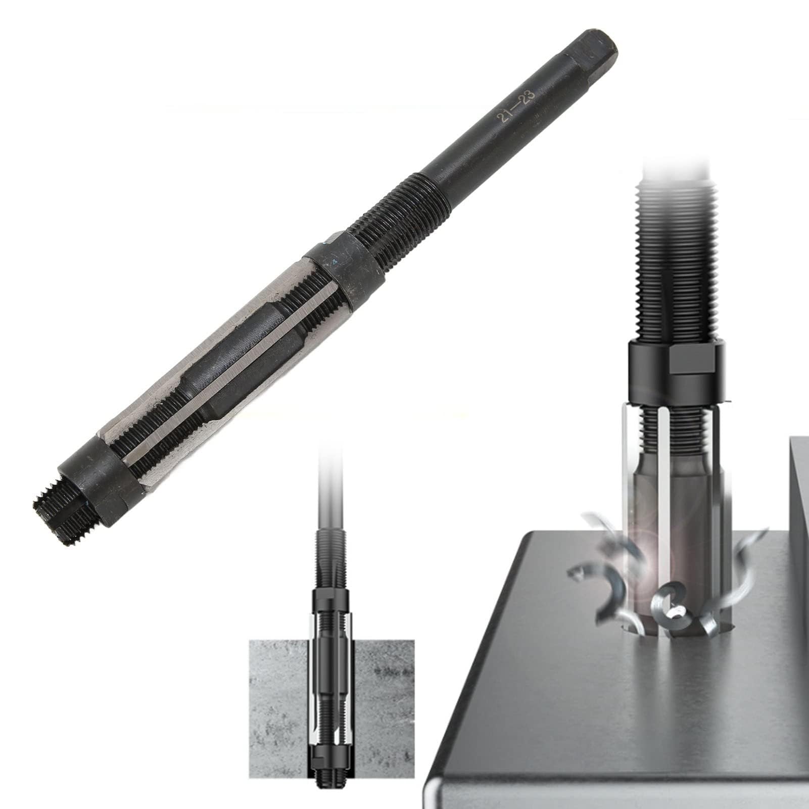 Alesatore Regolabile, 6 Scanalature Lunghezza 64 mm Alesatore a Mandrino Manuale 9SiCr 21‑23 mm