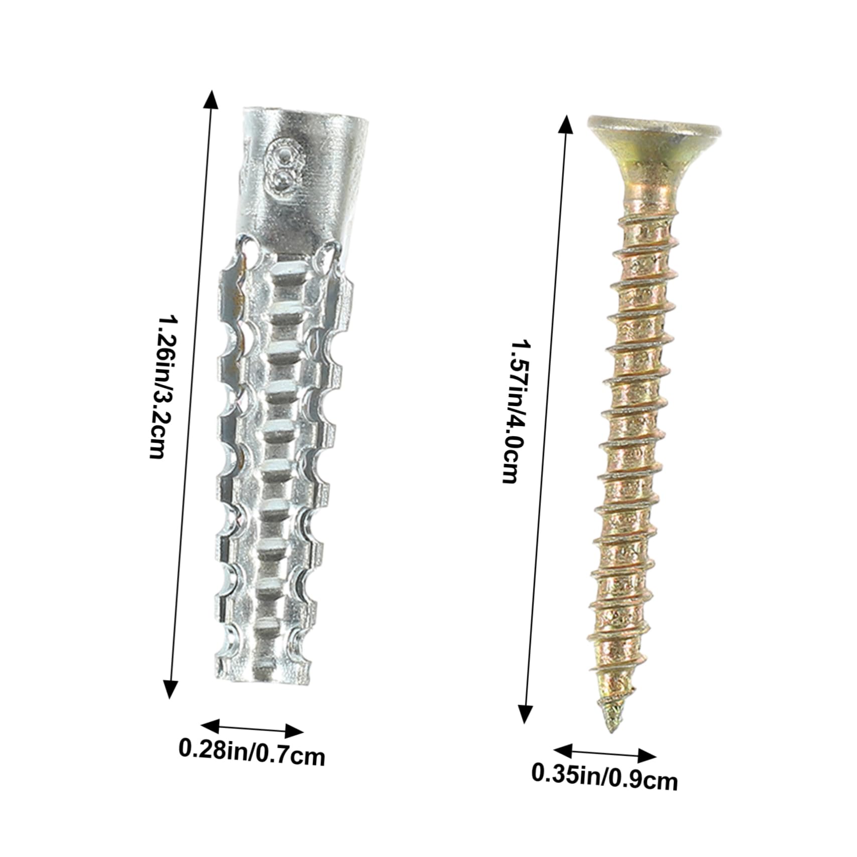 Housoutil Wall Anchors 50 Sets Drywall Expansion Nuts Screw Fasteners Random Color