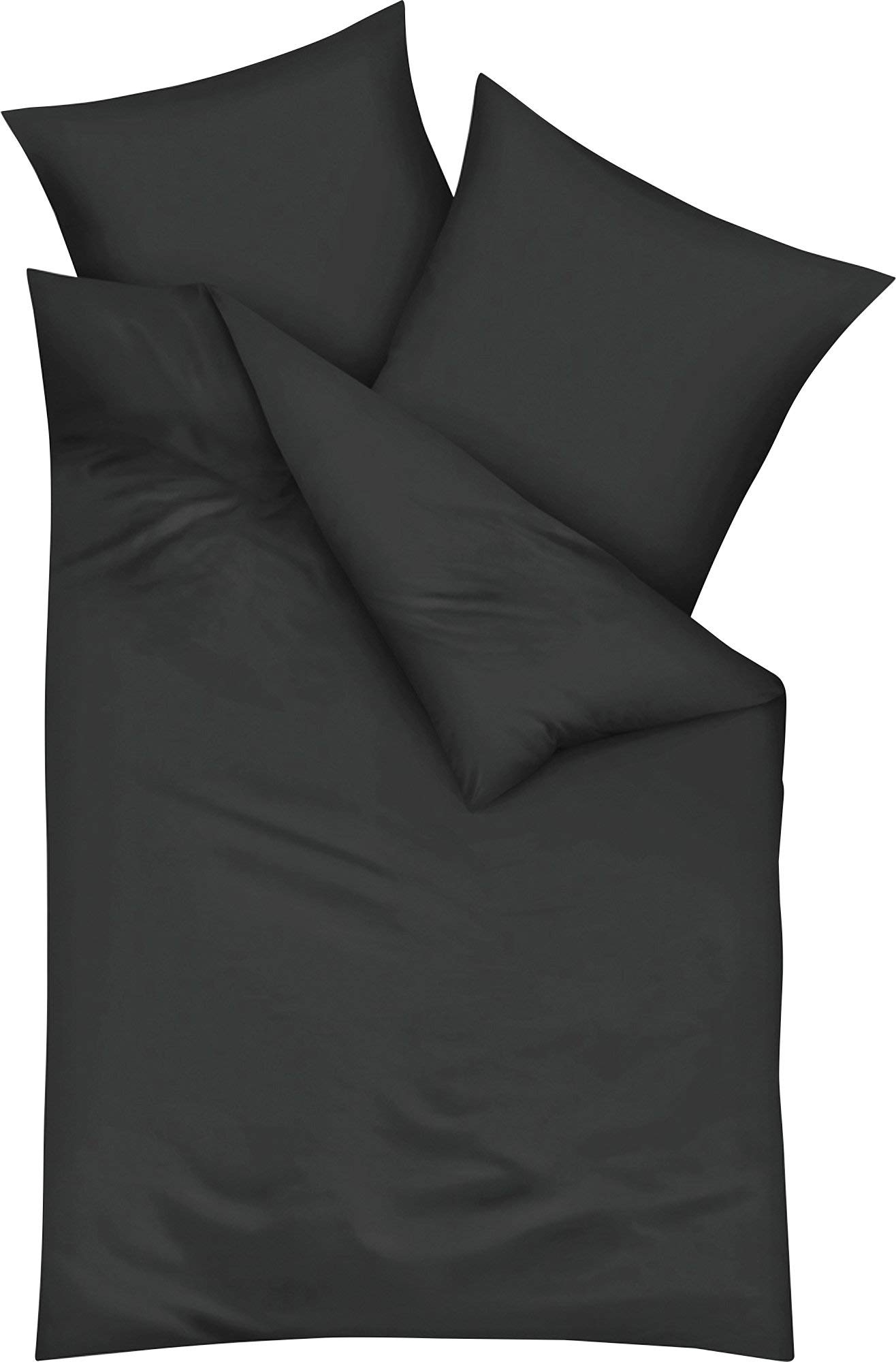 Kaeppel Bettwäsche Mako-Satin anthrazit Größe 1x 155x220 cm + 1x 80x80 cm