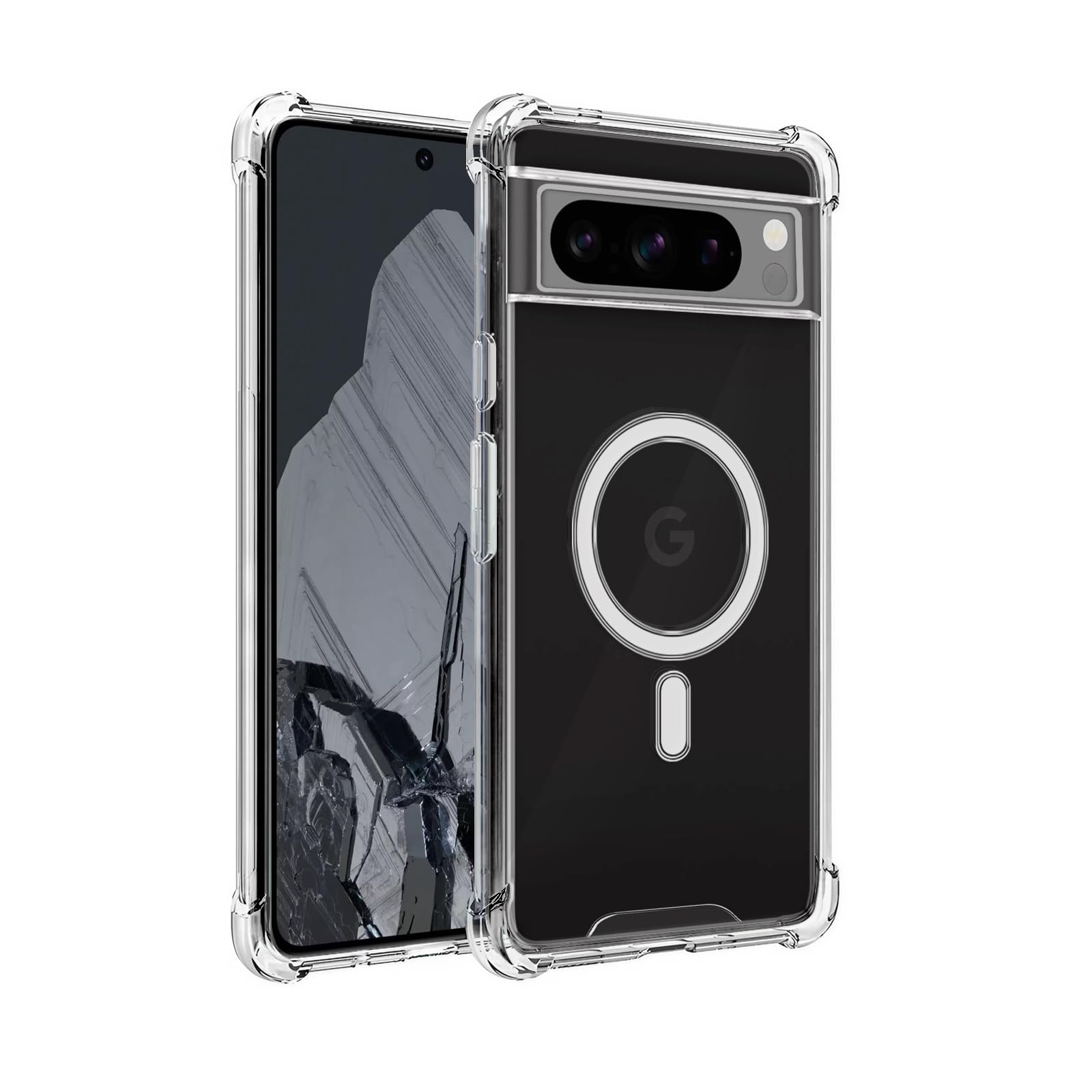 Amazon Brand - Solimo Thermoplastic Polyurethane Wireless Charging Support Back Cover for Google Pixel 8 Pro Wireless Charging Support Back Cover - Transparent