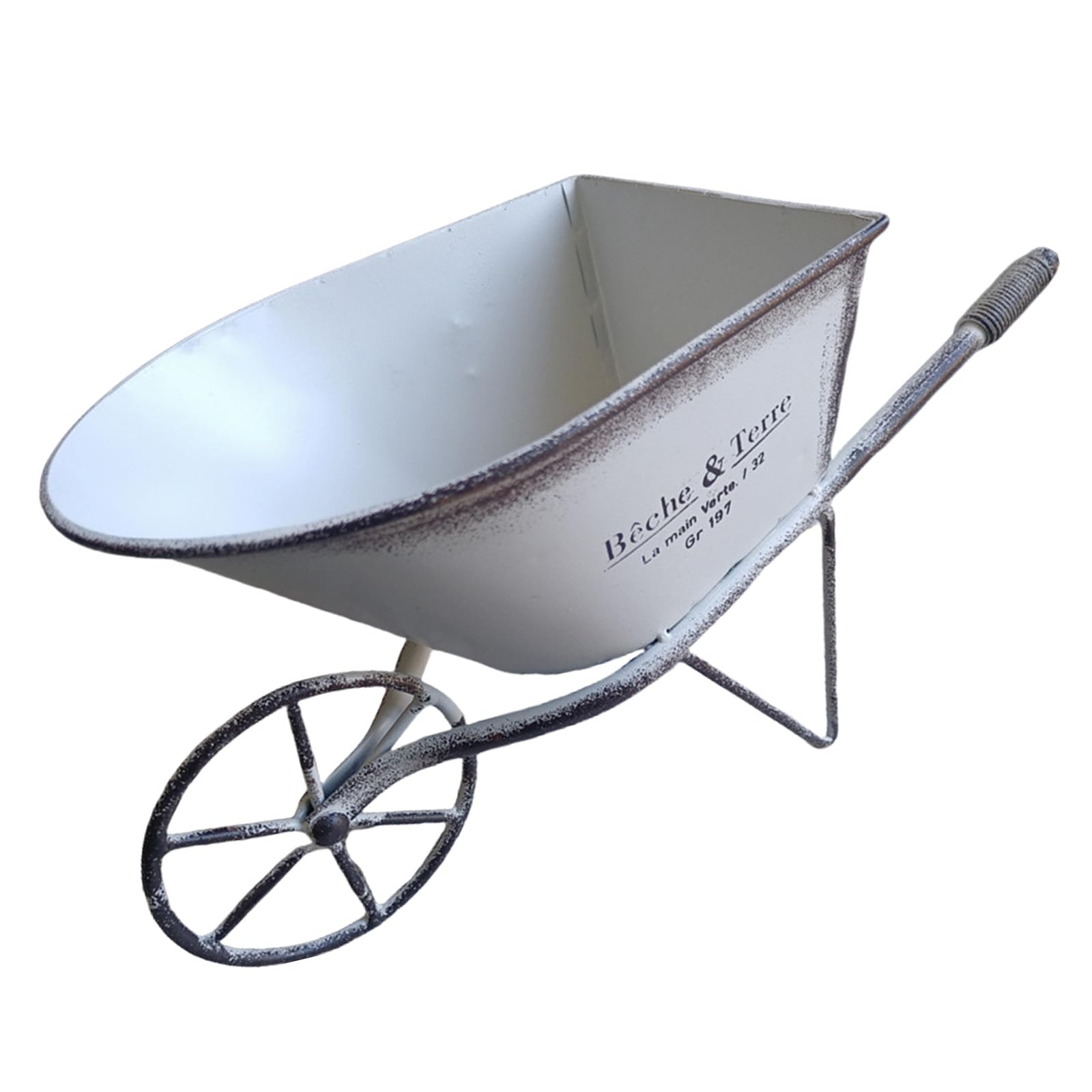 RWAJZAX Vintage Small Flower Cart Unicycle Planter Metal Decorative Wheelbarrow Planter for Indoor and Outdoor Garden Decoration Outdoor Plant Stand