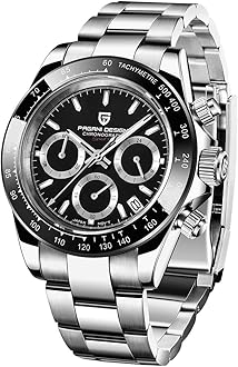 HaiQinPagani Design Daytona Homage Men's Quartz Watches Japan Movement Ceramic Bezel Stainless Steel Band Screw-in Crown Waterproof Sport Chronograph Watch